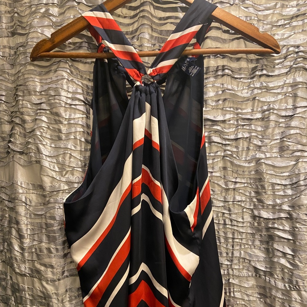 Chaps Blue White and Red Striped Top  XL Women Preowned Great Condition